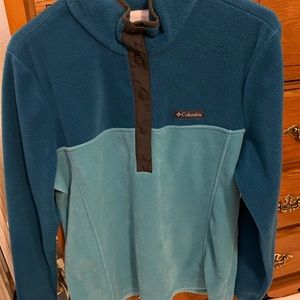 Columbia fleece pullover Dark Teal/ light teal like new